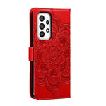 Custodia in pelle per telefono con motivo a goffratura Sun Mandala, For Samsung Galaxy A34 5G, For Samsung Galaxy A54 5G, For Samsung Galaxy S23 5G