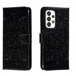 Custodia in pelle per telefono con motivo a goffratura Sun Mandala, For Samsung Galaxy A34 5G, For Samsung Galaxy A54 5G, For Samsung Galaxy S23 5G