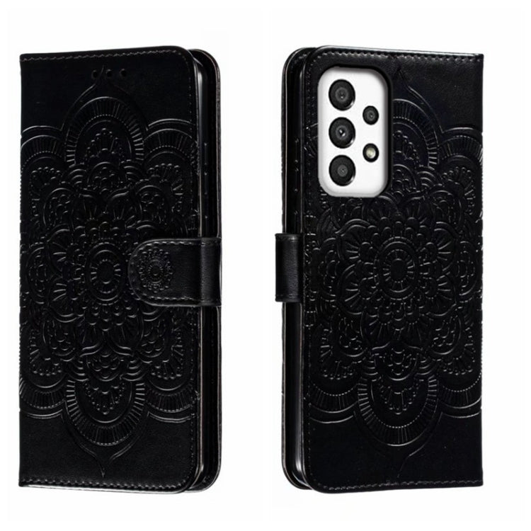 Custodia in pelle per telefono con motivo a goffratura Sun Mandala, For Samsung Galaxy A34 5G, For Samsung Galaxy A54 5G, For Samsung Galaxy S23 5G