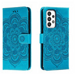 Custodia in pelle per telefono con motivo a goffratura Sun Mandala, For Samsung Galaxy A34 5G, For Samsung Galaxy A54 5G, For Samsung Galaxy S23 5G