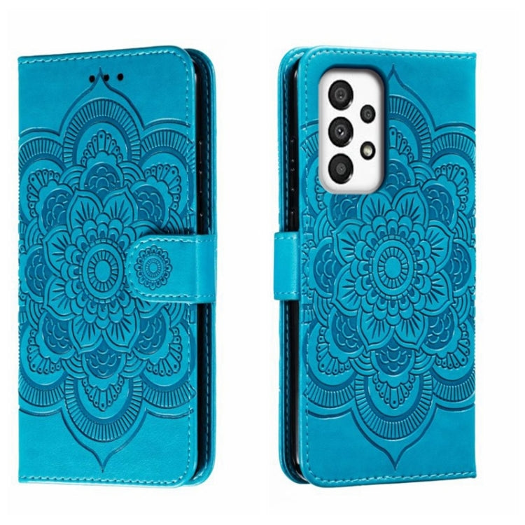 Custodia in pelle per telefono con motivo a goffratura Sun Mandala, For Samsung Galaxy A34 5G, For Samsung Galaxy A54 5G, For Samsung Galaxy S23 5G
