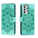 Custodia in pelle per telefono con motivo a goffratura Sun Mandala, For Samsung Galaxy A34 5G, For Samsung Galaxy A54 5G, For Samsung Galaxy S23 5G