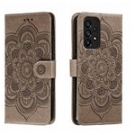Custodia in pelle per telefono con motivo a goffratura Sun Mandala, For Samsung Galaxy A34 5G, For Samsung Galaxy A54 5G, For Samsung Galaxy S23 5G