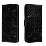 Custodia in pelle per telefono con motivo a goffratura Sun Mandala, For Samsung Galaxy A34 5G, For Samsung Galaxy A54 5G, For Samsung Galaxy S23 5G
