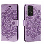 Custodia in pelle per telefono con motivo a goffratura Sun Mandala, For Samsung Galaxy A34 5G, For Samsung Galaxy A54 5G, For Samsung Galaxy S23 5G