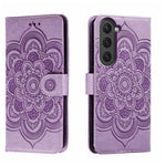 Custodia in pelle per telefono con motivo a goffratura Sun Mandala, For Samsung Galaxy A34 5G, For Samsung Galaxy A54 5G, For Samsung Galaxy S23 5G