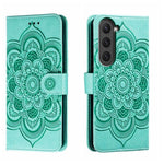 Custodia in pelle per telefono con motivo a goffratura Sun Mandala, For Samsung Galaxy A34 5G, For Samsung Galaxy A54 5G, For Samsung Galaxy S23 5G
