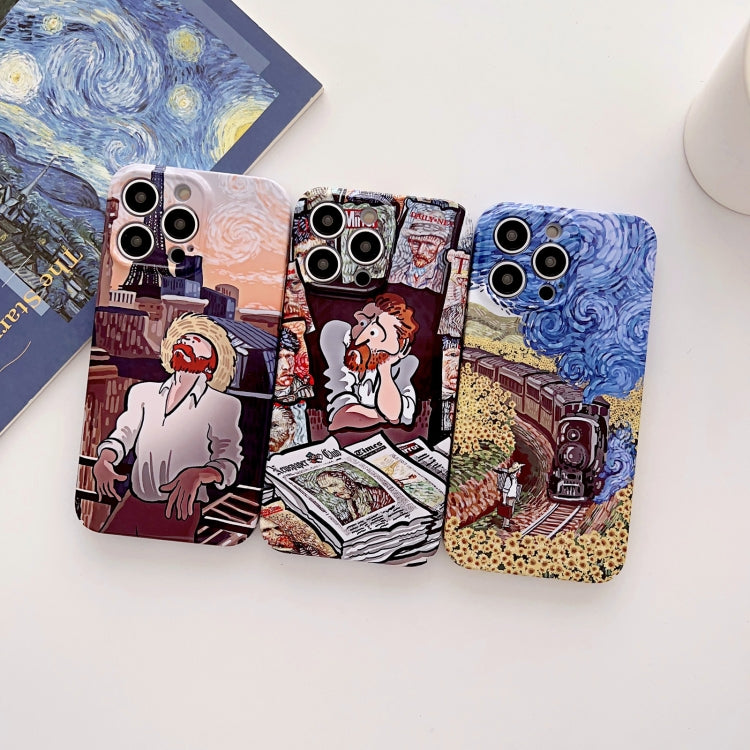 Custodia per PC lucida con pittura a olio con foro preciso, For iPhone 12 Pro, For iPhone 12 Pro Max, For iPhone 11, For iPhone 11 Pro Max