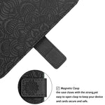 Custodia per cellulare in pelle flip goffrata con mandala, For Samsung Galaxy A24 4G, For Xiaomi Redmi 12C, For Xiaomi Redmi Note 12 4G Global, For Xiaomi Redmi Note 12 5G Global/Poco X5, For Xiaomi Redmi Note 12 Pro 5G/Poco X5 Pro