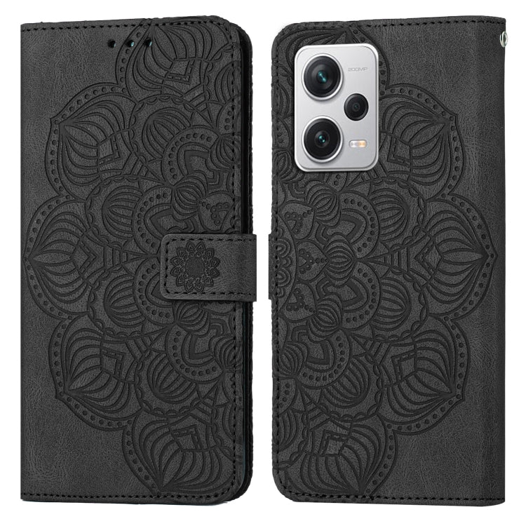 Custodia per cellulare in pelle flip goffrata con mandala, For Samsung Galaxy A24 4G, For Xiaomi Redmi 12C, For Xiaomi Redmi Note 12 4G Global, For Xiaomi Redmi Note 12 5G Global/Poco X5, For Xiaomi Redmi Note 12 Pro 5G/Poco X5 Pro