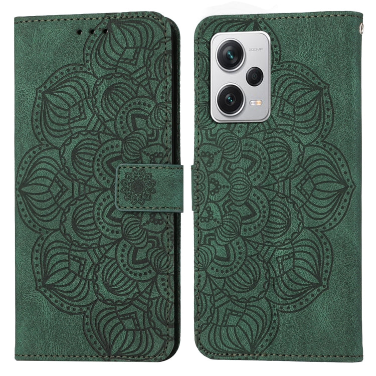Custodia per cellulare in pelle flip goffrata con mandala, For Samsung Galaxy A24 4G, For Xiaomi Redmi 12C, For Xiaomi Redmi Note 12 4G Global, For Xiaomi Redmi Note 12 5G Global/Poco X5, For Xiaomi Redmi Note 12 Pro 5G/Poco X5 Pro