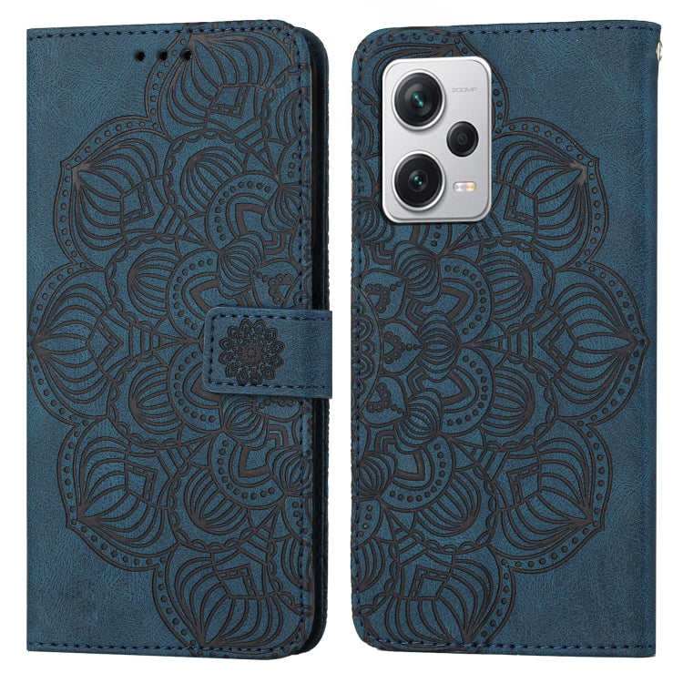 Custodia per cellulare in pelle flip goffrata con mandala, For Samsung Galaxy A24 4G, For Xiaomi Redmi 12C, For Xiaomi Redmi Note 12 4G Global, For Xiaomi Redmi Note 12 5G Global/Poco X5, For Xiaomi Redmi Note 12 Pro 5G/Poco X5 Pro