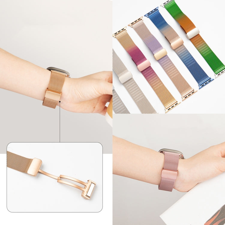 Cinturino metallo con fibbia pieghevole per Apple Watch