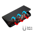 Custodia per telefono in pelle con vibrazione magnetica in fibra di carbonio, For Samsung Galaxy A24 4G, For Xiaomi Redmi 12C, For Xiaomi Redmi Note 12 4G Global, For Xiaomi Redmi Note 12 5G Global/Poco X5