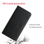 Custodia per telefono in pelle con vibrazione magnetica in fibra di carbonio, For Samsung Galaxy A24 4G, For Xiaomi Redmi 12C, For Xiaomi Redmi Note 12 4G Global, For Xiaomi Redmi Note 12 5G Global/Poco X5