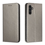 Custodia per telefono in pelle con vibrazione magnetica in fibra di carbonio, For Samsung Galaxy A24 4G, For Xiaomi Redmi 12C, For Xiaomi Redmi Note 12 4G Global, For Xiaomi Redmi Note 12 5G Global/Poco X5