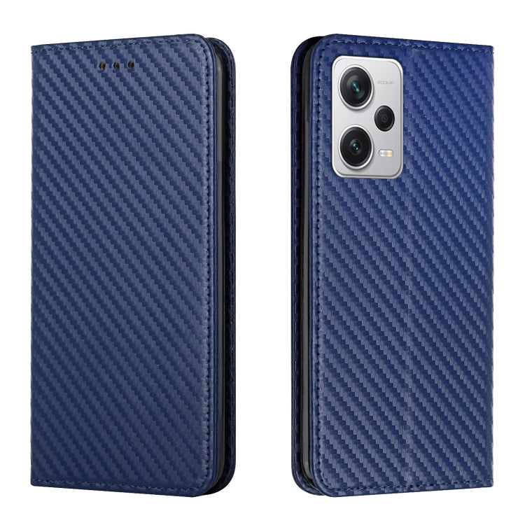 Custodia per telefono in pelle con vibrazione magnetica in fibra di carbonio, For Xiaomi Redmi Note 12 Pro 5G/Poco X5 Pro