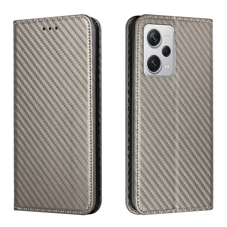 Custodia per telefono in pelle con vibrazione magnetica in fibra di carbonio, For Xiaomi Redmi Note 12 Pro 5G/Poco X5 Pro