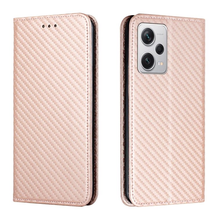 Custodia per telefono in pelle con vibrazione magnetica in fibra di carbonio, For Xiaomi Redmi Note 12 Pro 5G/Poco X5 Pro