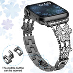Cinturino per orologio con diamanti a 3 foglie di trifoglio, For Apple Watch Series 8&7 45mm, For Apple Watch Series 8&7 41mm