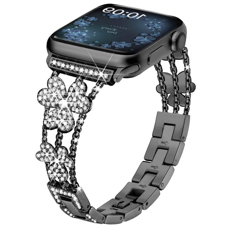 Cinturino per orologio con diamanti a 3 foglie di trifoglio, For Apple Watch Series 8&7 45mm, For Apple Watch Series 8&7 41mm
