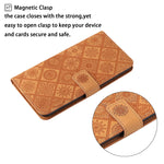 Custodia per cellulare in pelle con motivo goffrato stile etnico, For Samsung Galaxy A24 4G, For Xiaomi Redmi 12C, For Xiaomi Redmi Note 12 4G Global
