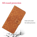 Custodia per cellulare in pelle con motivo goffrato stile etnico, For Samsung Galaxy A24 4G, For Xiaomi Redmi 12C, For Xiaomi Redmi Note 12 4G Global