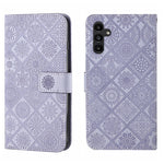 Custodia per cellulare in pelle con motivo goffrato stile etnico, For Samsung Galaxy A24 4G, For Xiaomi Redmi 12C, For Xiaomi Redmi Note 12 4G Global