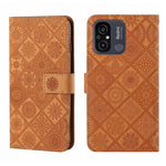 Custodia per cellulare in pelle con motivo goffrato stile etnico, For Samsung Galaxy A24 4G, For Xiaomi Redmi 12C, For Xiaomi Redmi Note 12 4G Global