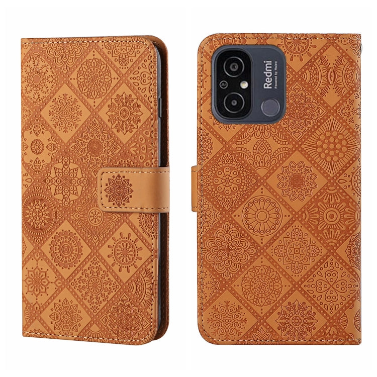 Custodia per cellulare in pelle con motivo goffrato stile etnico, For Samsung Galaxy A24 4G, For Xiaomi Redmi 12C, For Xiaomi Redmi Note 12 4G Global