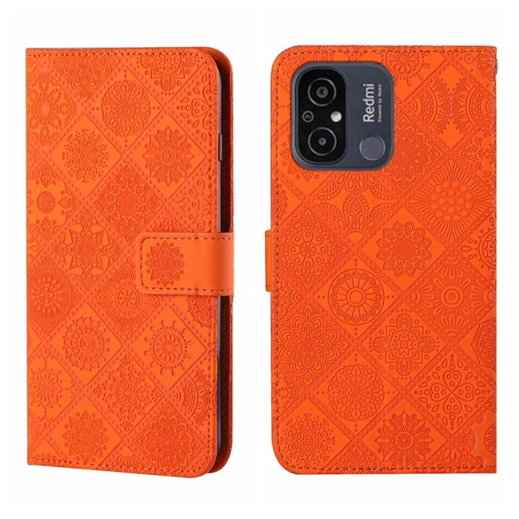 Custodia per cellulare in pelle con motivo goffrato stile etnico, For Samsung Galaxy A24 4G, For Xiaomi Redmi 12C, For Xiaomi Redmi Note 12 4G Global