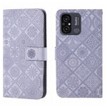 Custodia per cellulare in pelle con motivo goffrato stile etnico, For Samsung Galaxy A24 4G, For Xiaomi Redmi 12C, For Xiaomi Redmi Note 12 4G Global