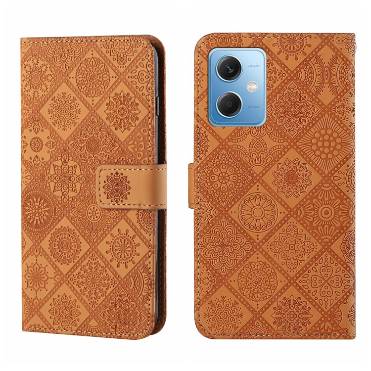 Custodia per cellulare in pelle con motivo goffrato stile etnico, For Xiaomi Redmi Note 12 5G Global/Poco X5, For Xiaomi Redmi Note 12 Pro 5G/Poco X5 Pro