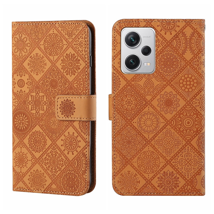 Custodia per cellulare in pelle con motivo goffrato stile etnico, For Xiaomi Redmi Note 12 5G Global/Poco X5, For Xiaomi Redmi Note 12 Pro 5G/Poco X5 Pro