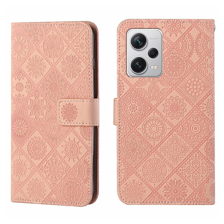 Custodia per cellulare in pelle con motivo goffrato stile etnico, For Xiaomi Redmi Note 12 5G Global/Poco X5, For Xiaomi Redmi Note 12 Pro 5G/Poco X5 Pro