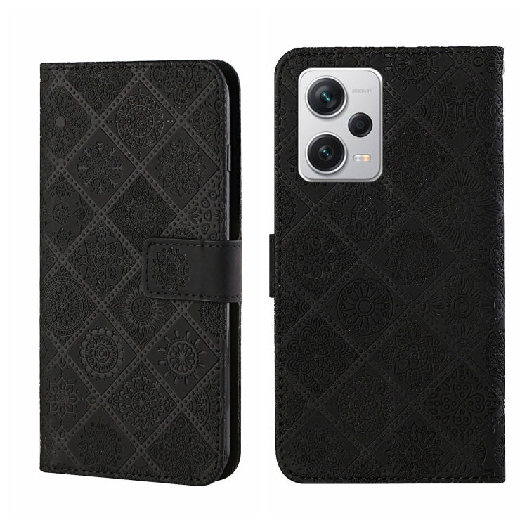 Custodia per cellulare in pelle con motivo goffrato stile etnico, For Xiaomi Redmi Note 12 5G Global/Poco X5, For Xiaomi Redmi Note 12 Pro 5G/Poco X5 Pro