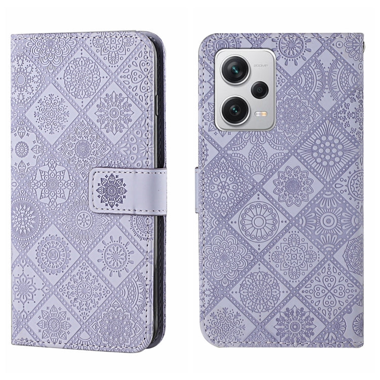 Custodia per cellulare in pelle con motivo goffrato stile etnico, For Xiaomi Redmi Note 12 5G Global/Poco X5, For Xiaomi Redmi Note 12 Pro 5G/Poco X5 Pro