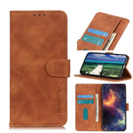 KHAZNEH Custodia per cellulare in pelle con vibrazione orizzontale a trama retrò, For Samsung Galaxy M14