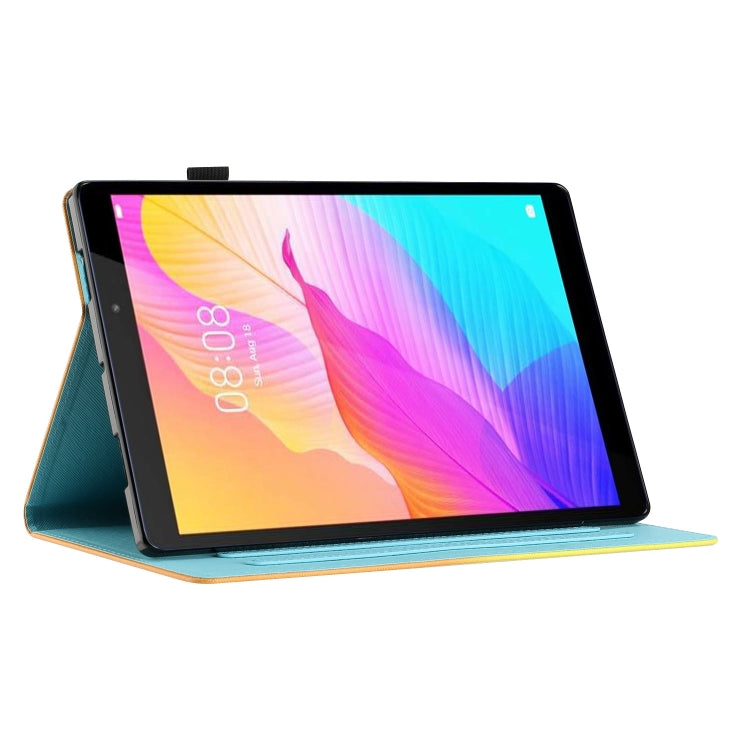 Custodia per tablet in pelle intelligente con cuciture colorate, For Samsung Galaxy Tab A 10.1 2019 T510/T515, For Huawei MatePad T10 / T10s / Enjoy Tablet 2
