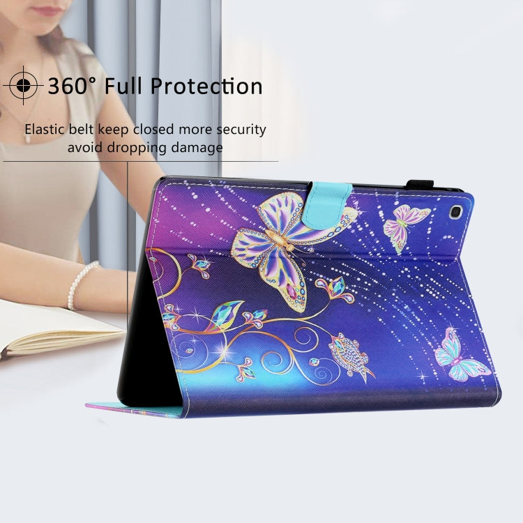 Custodia per tablet in pelle intelligente con cuciture colorate, For Samsung Galaxy Tab A 10.1 2019 T510/T515, For Huawei MatePad T10 / T10s / Enjoy Tablet 2