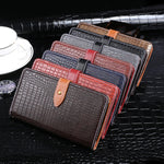 Custodia portafoglio in pelle con slot carte e supporto