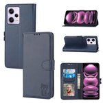 Custodia per telefono in pelle a conchiglia con motivo Happy Cat goffrato, For Xiaomi Redmi Note 12 5G Global, For Xiaomi Redmi Note 12 Pro 5G Global, For Xiaomi Redmi Note 12 Pro+ 5G Global, For Xiaomi 12T/12T Pro/Redmi K50 Ultra