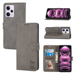 Custodia per telefono in pelle a conchiglia con motivo Happy Cat goffrato, For Xiaomi Redmi Note 12 5G Global, For Xiaomi Redmi Note 12 Pro 5G Global, For Xiaomi Redmi Note 12 Pro+ 5G Global, For Xiaomi 12T/12T Pro/Redmi K50 Ultra