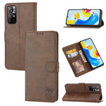 Custodia per telefono in pelle a conchiglia con motivo Happy Cat goffrato, For Xiaomi Redmi Note 12 5G Global, For Xiaomi Redmi Note 12 Pro 5G Global, For Xiaomi Redmi Note 12 Pro+ 5G Global, For Xiaomi 12T/12T Pro/Redmi K50 Ultra