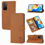 Custodia per telefono in pelle a conchiglia con motivo Happy Cat goffrato, For Xiaomi Redmi Note 12 5G Global, For Xiaomi Redmi Note 12 Pro 5G Global, For Xiaomi Redmi Note 12 Pro+ 5G Global, For Xiaomi 12T/12T Pro/Redmi K50 Ultra