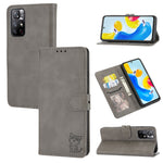Custodia per telefono in pelle a conchiglia con motivo Happy Cat goffrato, For Xiaomi Redmi Note 12 5G Global, For Xiaomi Redmi Note 12 Pro 5G Global, For Xiaomi Redmi Note 12 Pro+ 5G Global, For Xiaomi 12T/12T Pro/Redmi K50 Ultra