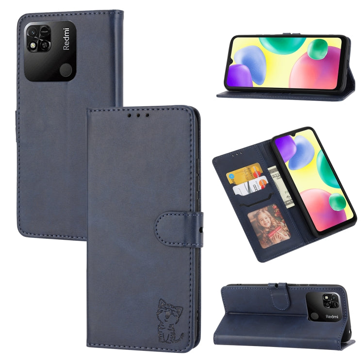 Custodia per telefono in pelle a conchiglia con motivo Happy Cat goffrato, For Xiaomi 13, For Xiaomi 13 Pro, For OPPO A17, For Samsung Galaxy A14 5G