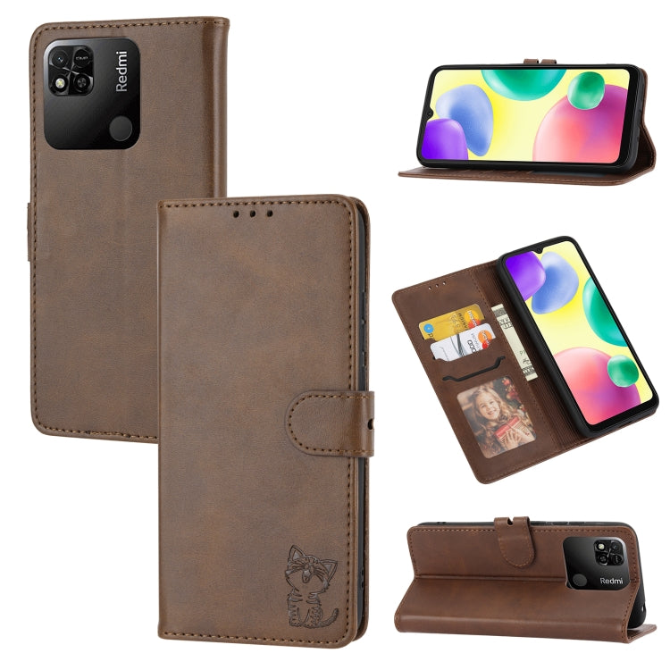 Custodia per telefono in pelle a conchiglia con motivo Happy Cat goffrato, For Xiaomi 13, For Xiaomi 13 Pro, For OPPO A17, For Samsung Galaxy A14 5G