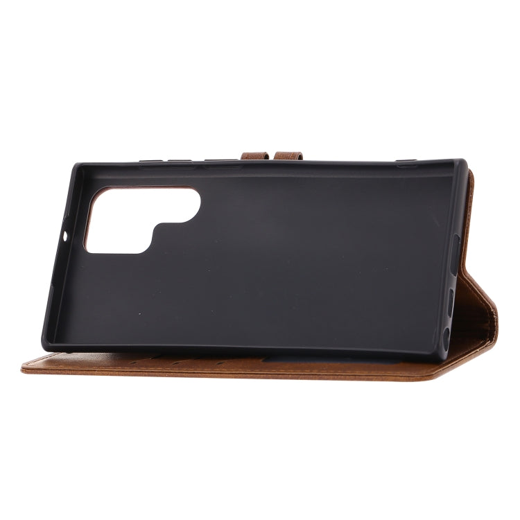 Custodia per telefono in pelle a conchiglia con motivo Happy Cat goffrato, For Samsung Galaxy S23 Ultra 5G, For Google Pixel 7a, For Sony Xperia 5 IV