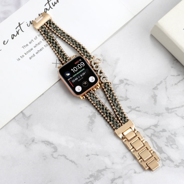 Cinturino per orologio a catena in pelle LOVE, For Apple Watch Series 8&7 45mm, For Apple Watch Series 8&7 41mm